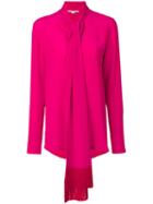 Stella Mccartney - Scarf Detail Blouse - Women - Silk/viscose - 42, Pink/purple, Silk/viscose