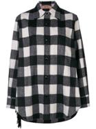 No21 Oversized Checked Flannel Shirt - Black