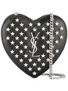Saint Laurent Mini 'love' Heart Chain Bag, Women's, Black