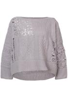 Ryan Roche Open Weave A-line Pullover - Grey