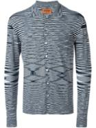 Missoni Striped Long Sleeve Shirt, Men's, Size: 50, Blue, Cotton