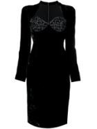Jean Louis Scherrer Vintage Long-sleeve Fitted Dress - Black