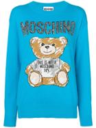 Moschino Teddy Bear Intarsia Jumper - Blue