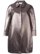 Gianluca Capannolo - Collared Metallic Coat - Women - Cotton/acrylic/nylon/other Fibers - 40, Pink/purple, Cotton/acrylic/nylon/other Fibers