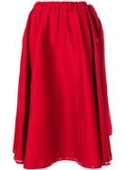 Prada Drawstring A-line Skirt - Red
