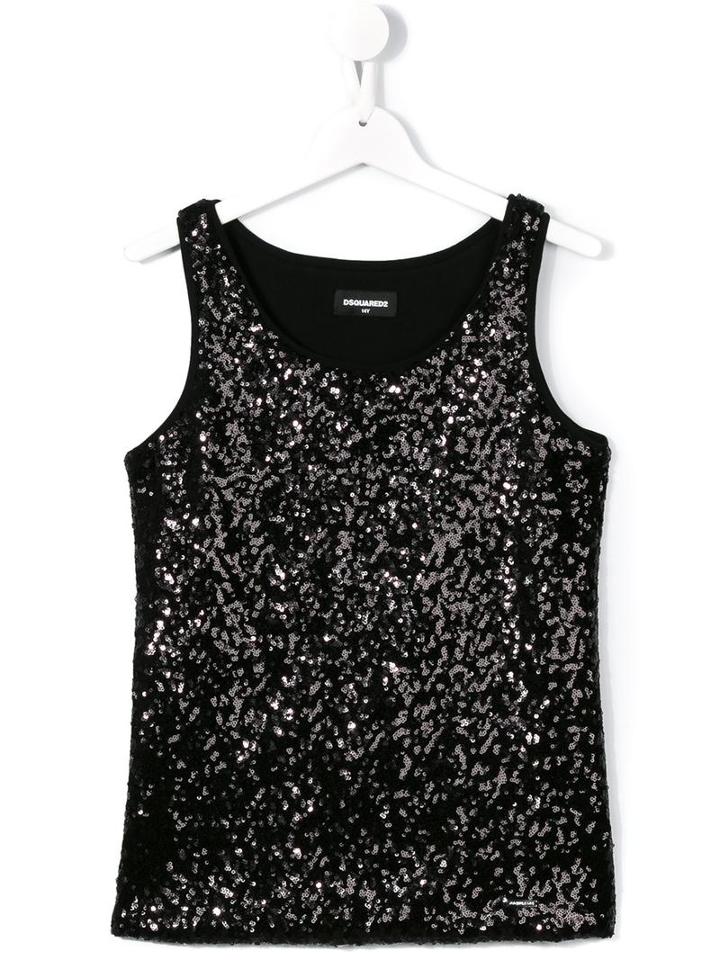 Dsquared2 Kids Sequinned Tank Top, Girl's, Size: 16 Yrs, Black