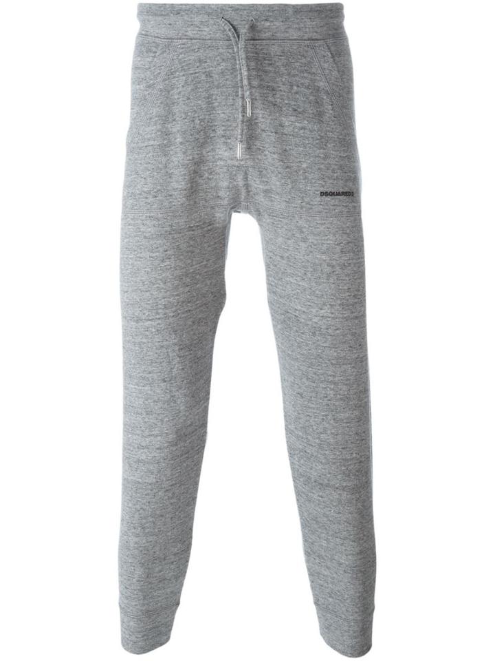 Dsquared2 Cropped Track Pants, Men's, Size: M, Grey, Cotton