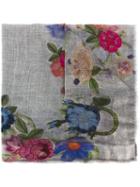 Faliero Sarti 'rampicante' Scarf, Women's, Grey, Silk/polyester/viscose/wool