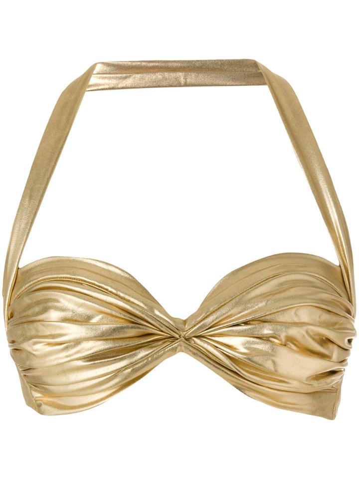 Norma Kamali Metallic Bralette Top