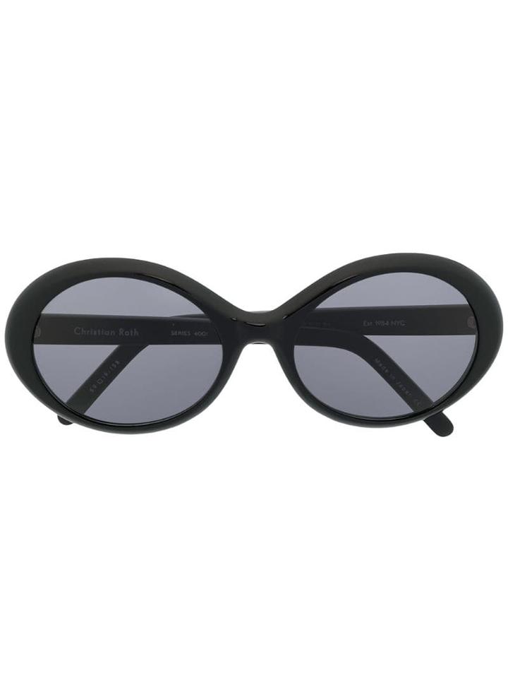 Christian Roth Series Oval Sunglasses - Black