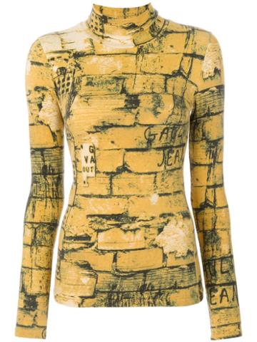 Jean Paul Gaultier Pre-owned Bricks Print Top - Yellow