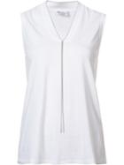 Brunello Cucinelli Sleeveless V-neck Tank, Women's, Size: Small, White, Cotton
