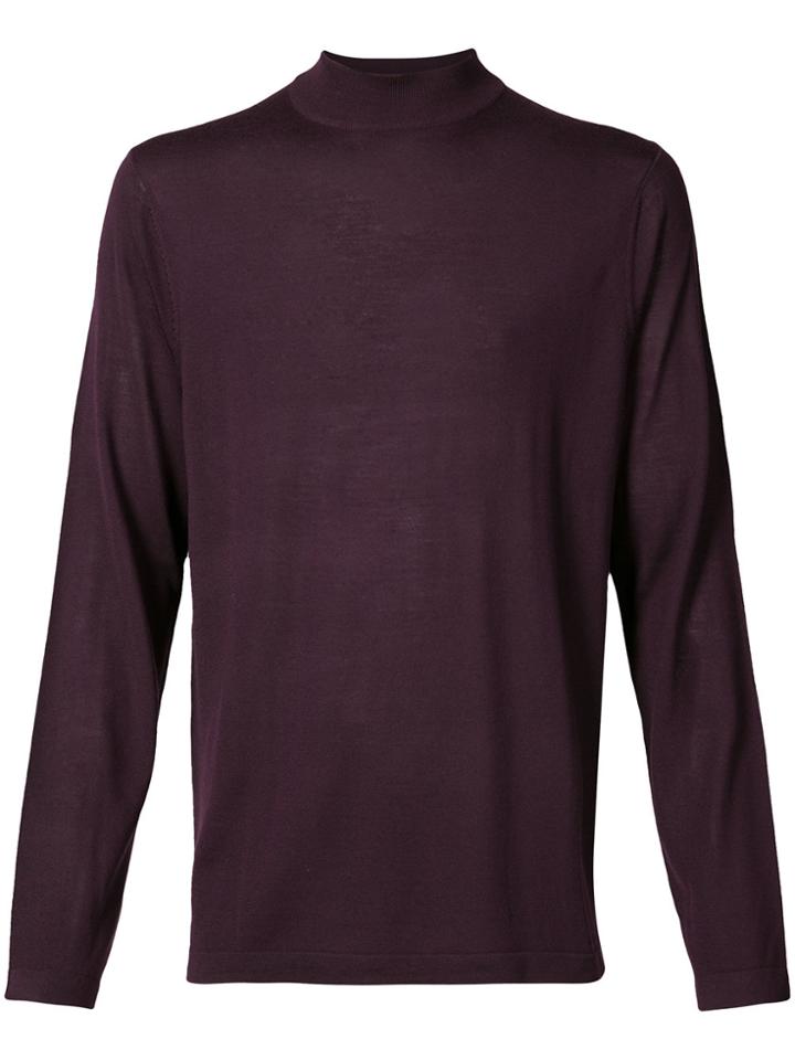 Pya Round Neck Fine Knit Sweater - Pink & Purple