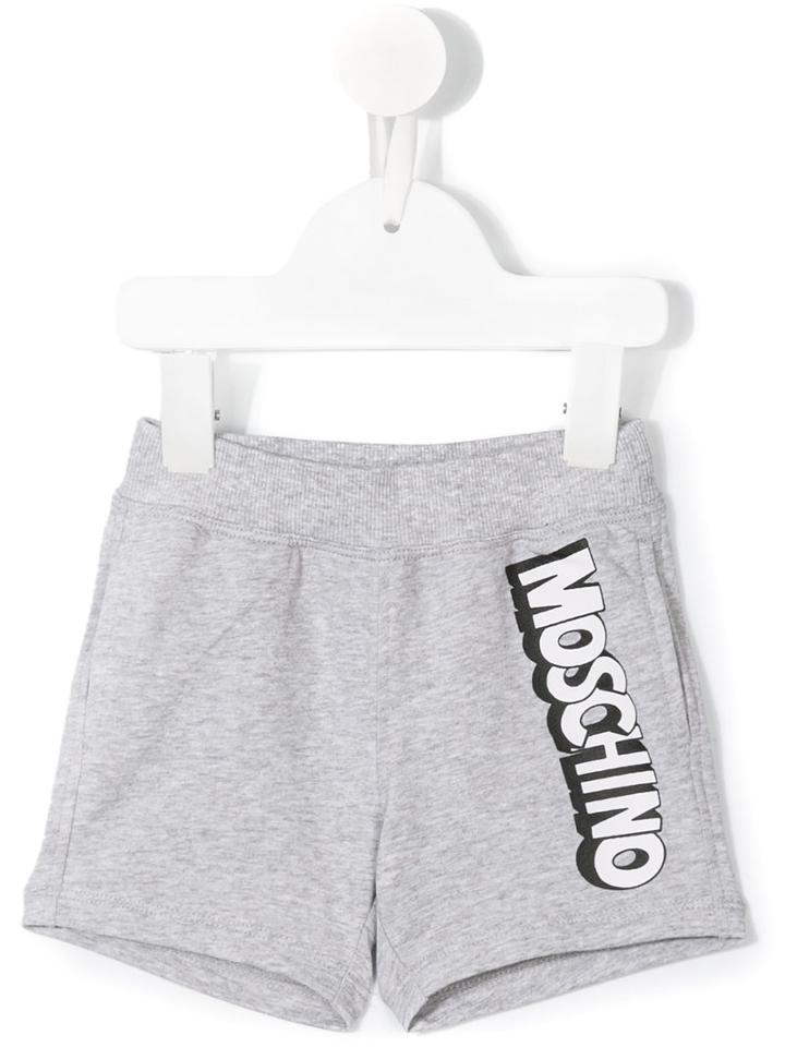 Moschino Kids - Logo Print Shorts - Kids - Cotton/elastodiene - 9-12 Mth, Grey