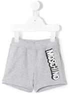 Moschino Kids - Logo Print Shorts - Kids - Cotton/elastodiene - 9-12 Mth, Grey