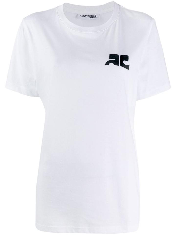 Courrèges Chest Print T-shirt - White