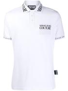 Versace Jeans Couture Logo Printed Polo Shirt - White