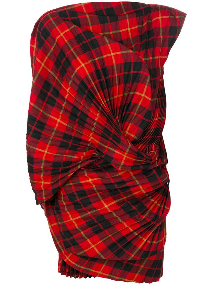Junya Watanabe Comme Des Garçons Checked One Shoulder Top - Red