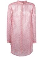 Cloe Cassandro - Sheer Longsleeved Cover-up - Women - Silk - One Size, Women's, Pink/purple, Silk