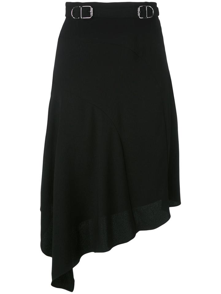 Carven - Asymmetric Hem Skirt - Women - Silk/polyester/acetate - 42, Black, Silk/polyester/acetate