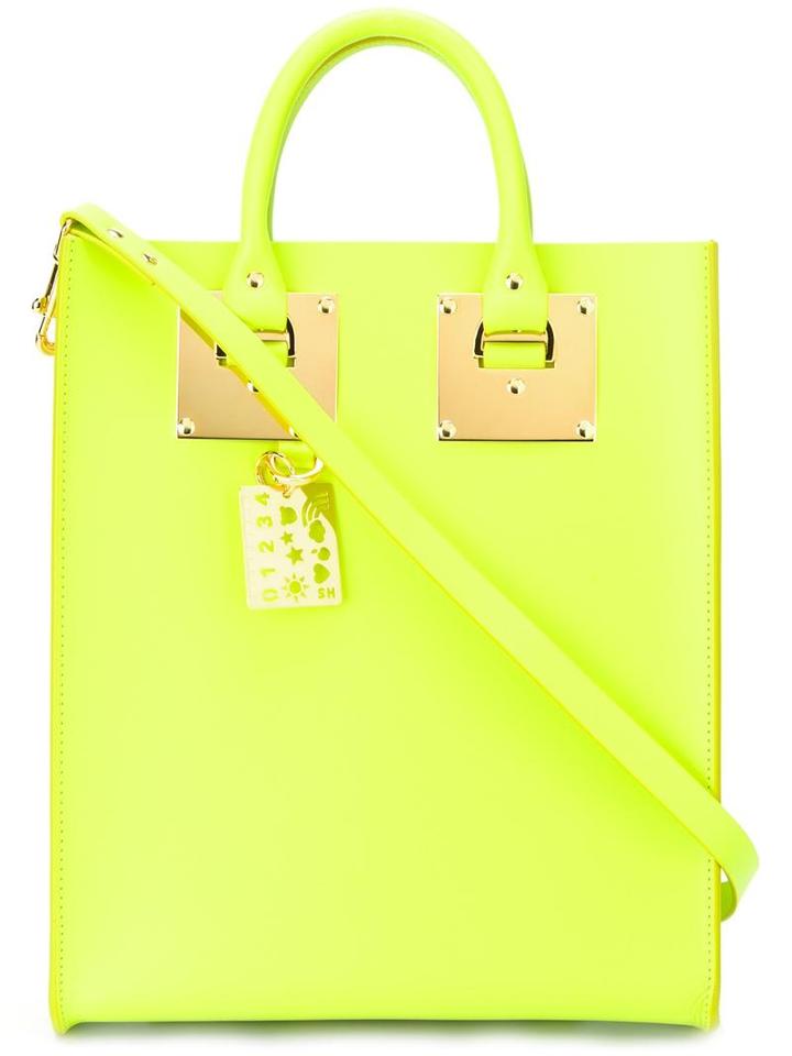 Sophie Hulme Rectangular Double Handles Tote, Women's, Green, Calf Leather