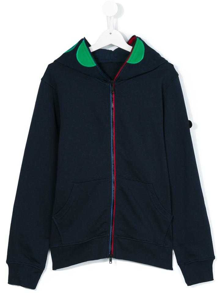 Ai Riders On The Storm Kids Printed Hood Jacket - Blue