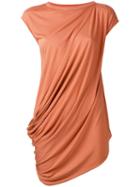 Rick Owens Lilies Asymmetric Draped Vest Top, Women's, Size: 42, Yellow/orange, Cotton/viscose/polyamide