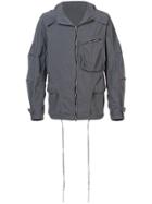 The Viridi-anne Layered Design Hooded Jacket - Grey
