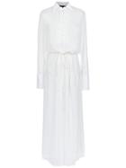 Andrea Bogosian Sheer Shirt Dress - White