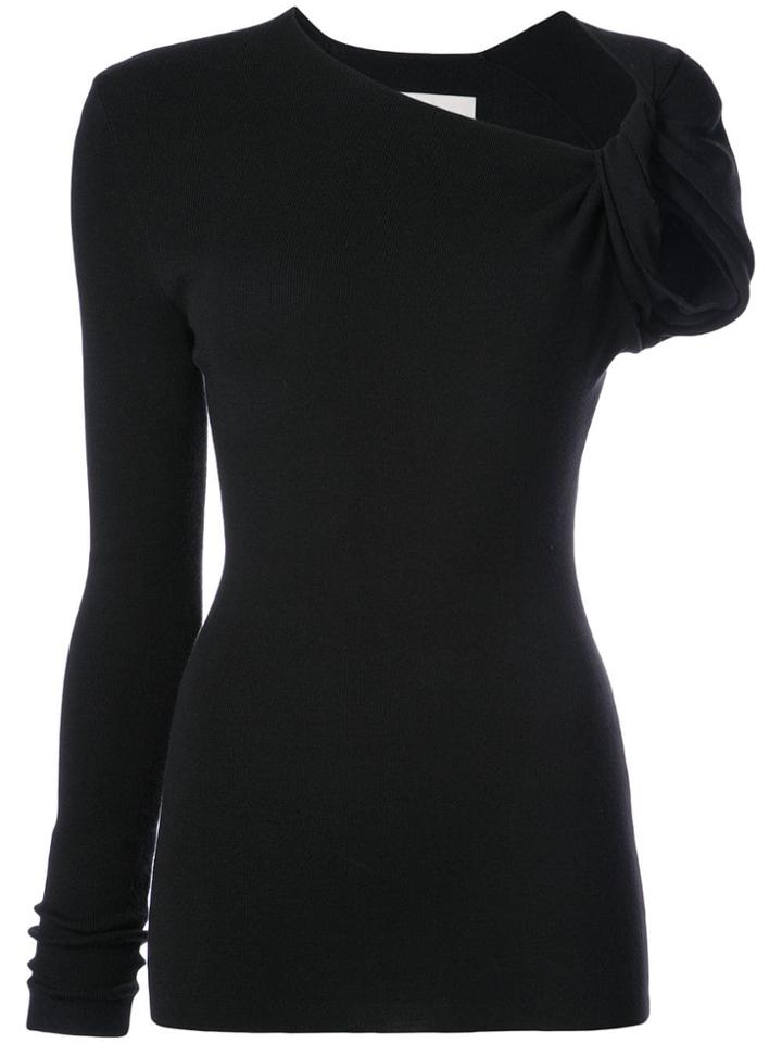Dion Lee Asymmetric Sleeve Top - Black