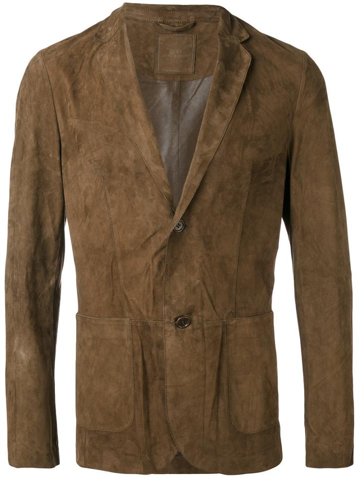 Desa Collection - Classic Blazer - Men - Cotton/leather - 50, Brown, Cotton/leather