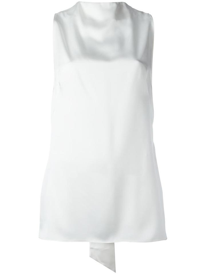 Tom Ford Tie Collar Top, Women's, Size: 42, White, Silk