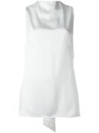 Tom Ford Tie Collar Top, Women's, Size: 42, White, Silk