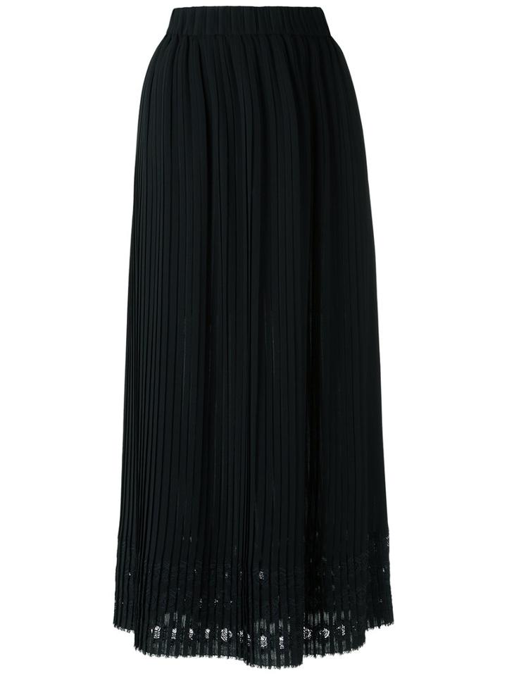 À La Garçonne - Pleated Midi Skirt - Women - Polyester - One Size, Black, Polyester