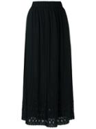 À La Garçonne - Pleated Midi Skirt - Women - Polyester - One Size, Black, Polyester