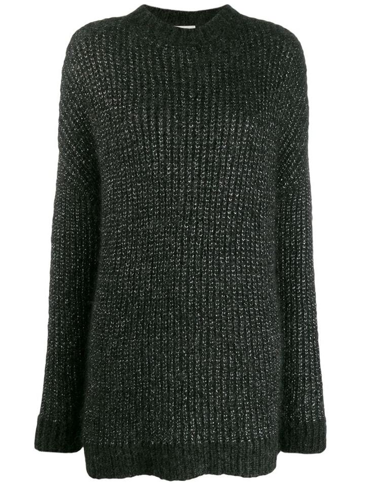 Saint Laurent Metallic Loose Jumper - Black