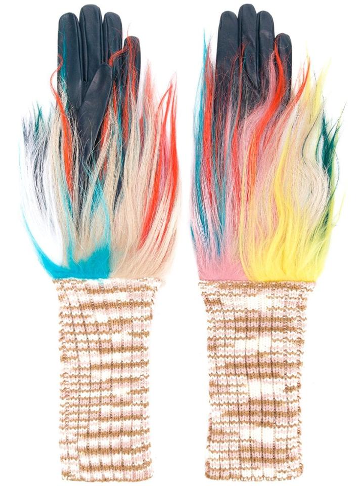 Missoni Fur-trimmed Gloves - Blue