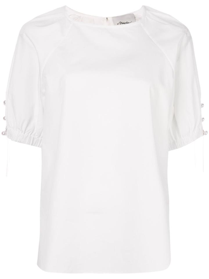 3.1 Phillip Lim T-shirt With Pearl Chains - White