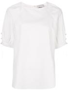 3.1 Phillip Lim T-shirt With Pearl Chains - White