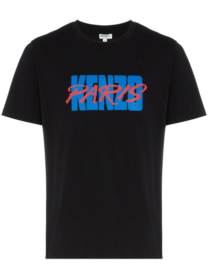 Kenzo Akira Logo Print Cotton T-shirt - Black