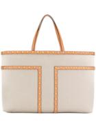 Tory Burch Studded Shopper Tote - Nude & Neutrals