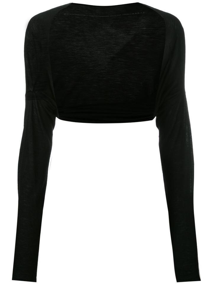 Aviù Cropped Cardigan, Women's, Black, Cashmere
