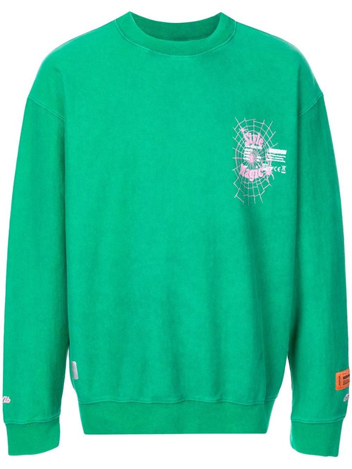 Heron Preston Style Magic Print Sweatshirt - Green