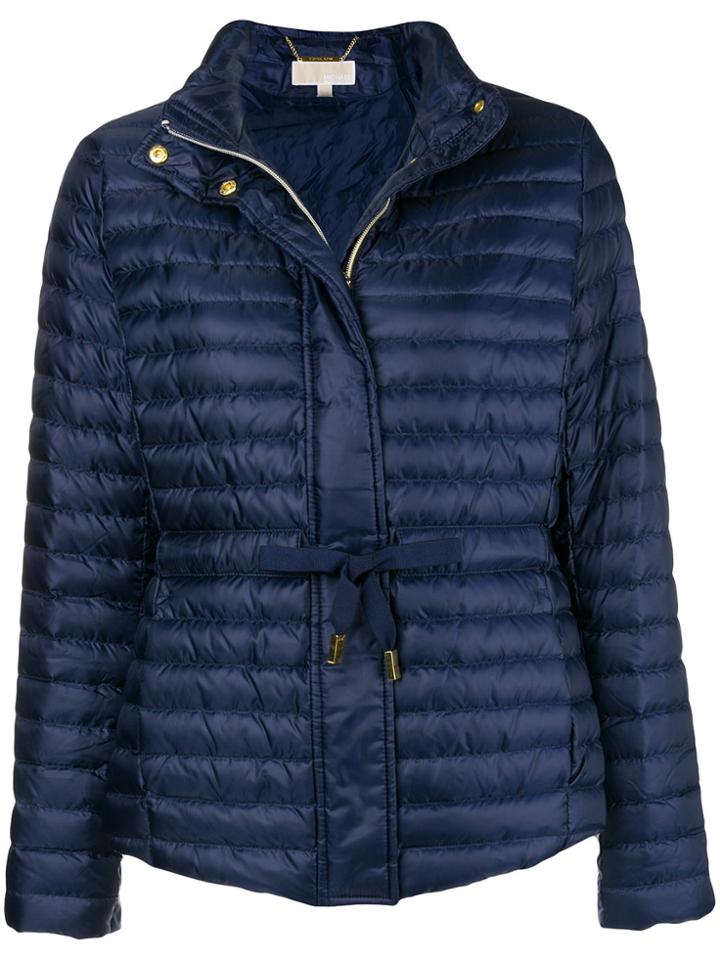 Michael Michael Kors Waist-tie Padded Jacket - Blue