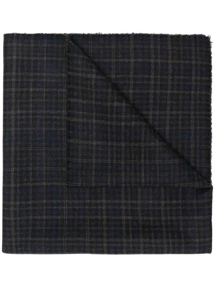 Stephan Schneider Bleach Checked Scarf - Blue