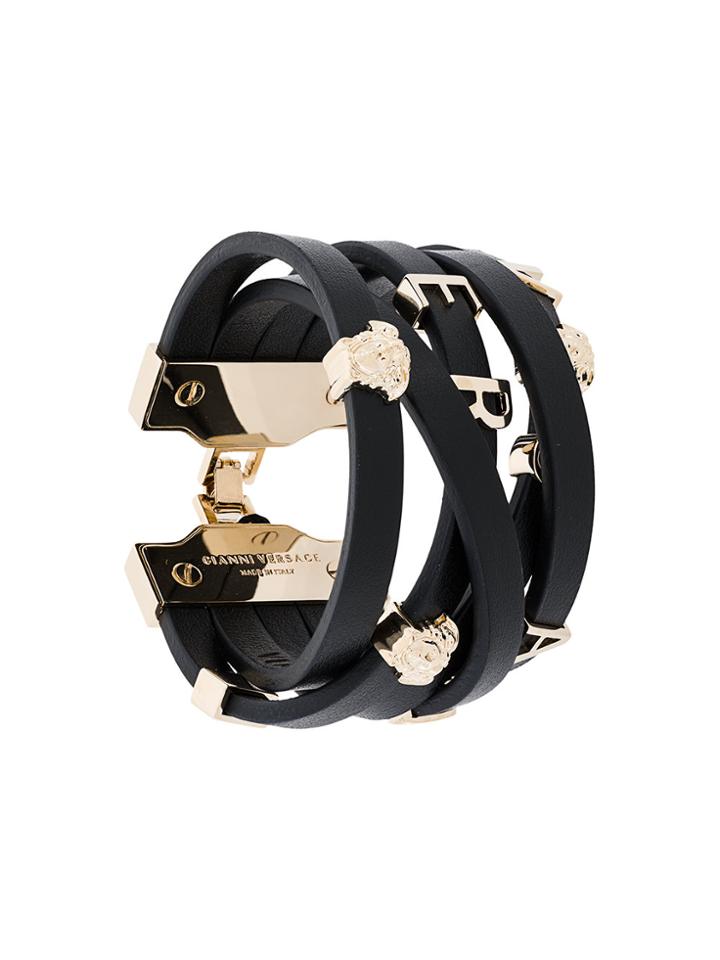 Versace Medusa Logo Strap Bracelet - Black