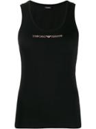 Emporio Armani Logo Stud Vest Top - Black