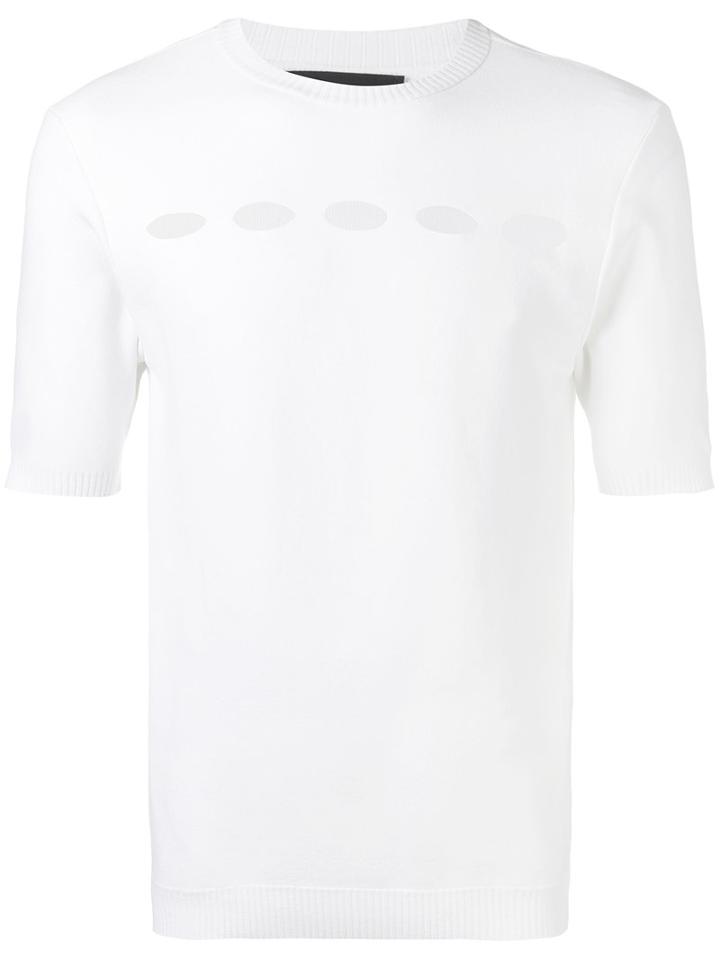 Oval Cut Out T-shirt - Men - Polyester/viscose - S, White, Polyester/viscose, Diesel Black Gold
