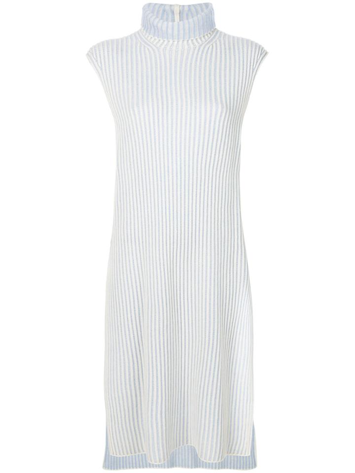 Agnona Long-line Sleeveless Rib Knit Sweater - White