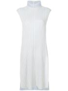 Agnona Long-line Sleeveless Rib Knit Sweater - White